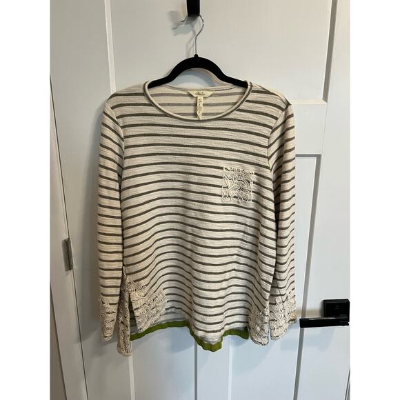 Matilda Jane Blouse | Womens‎ Lace Striped Top | Size L - Picture 3 of 8